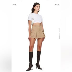 THE FRANKIE SHOP tan Audrey cargo miniskirt